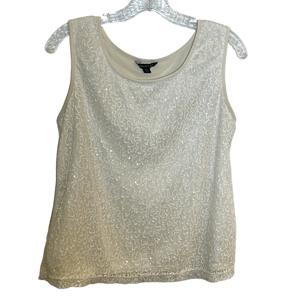 George ivory sequin medium top. Lined with sequin overlay